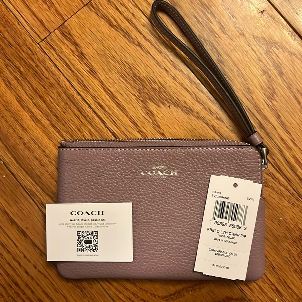 Brand New Plum/ Mauve Coach Wristlet